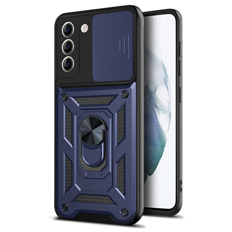 Magnetic Armor Bracket Phone Case with Window Cover