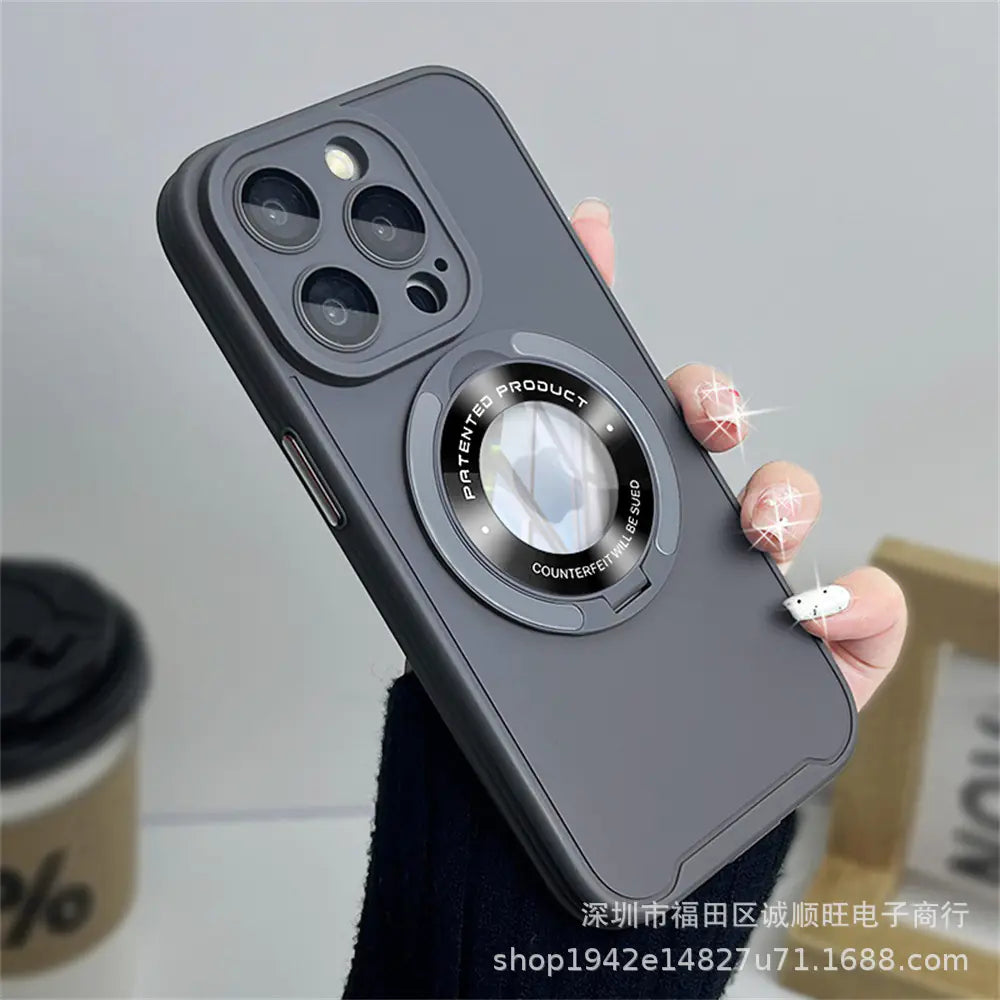 Soporte Metálico para iPhone 15, Funda de Silicona para iPhone 14 Pro Max