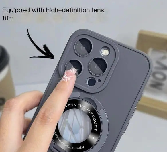 Soporte Metálico para iPhone 15, Funda de Silicona para iPhone 14 Pro Max