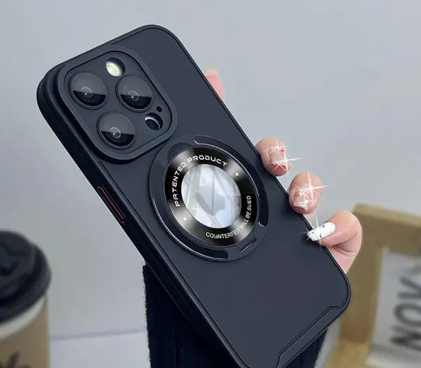 Soporte Metálico para iPhone 15, Funda de Silicona para iPhone 14 Pro Max