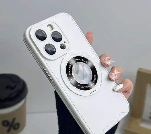 Soporte Metálico para iPhone 15, Funda de Silicona para iPhone 14 Pro Max