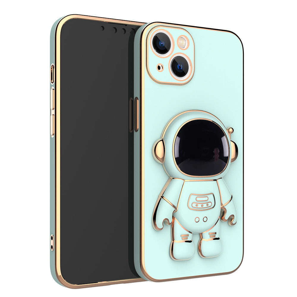 Funda de teléfono 3D de astronauta con soporte y electrochapado, a prueba de caídas.