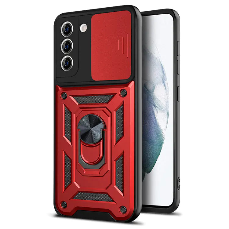 Magnetic Armor Bracket Phone Case with Window Cover