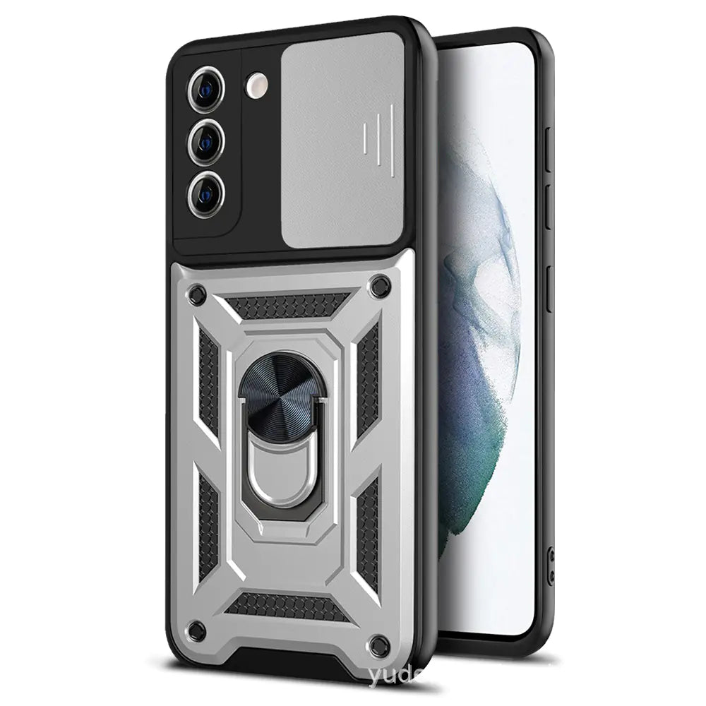 Magnetic Armor Bracket Phone Case with Window Cover
