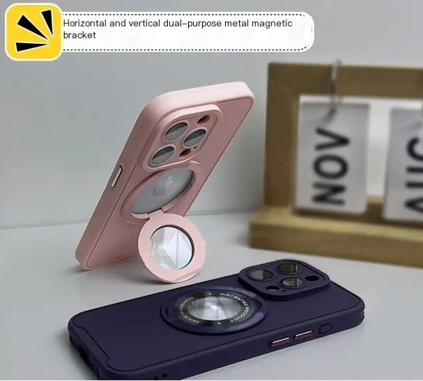 Soporte Metálico para iPhone 15, Funda de Silicona para iPhone 14 Pro Max