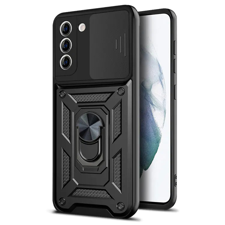 Magnetic Armor Bracket Phone Case with Window Cover