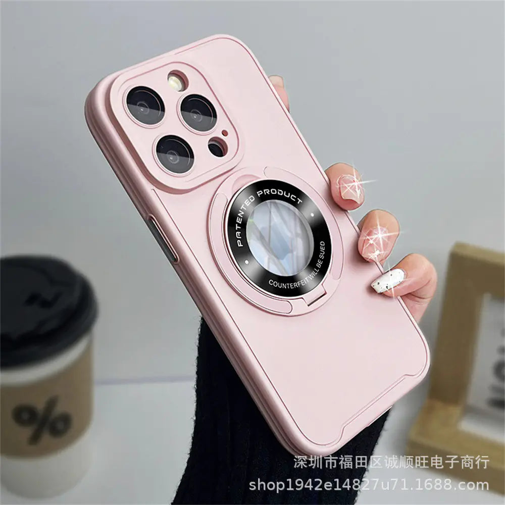 Soporte Metálico para iPhone 15, Funda de Silicona para iPhone 14 Pro Max