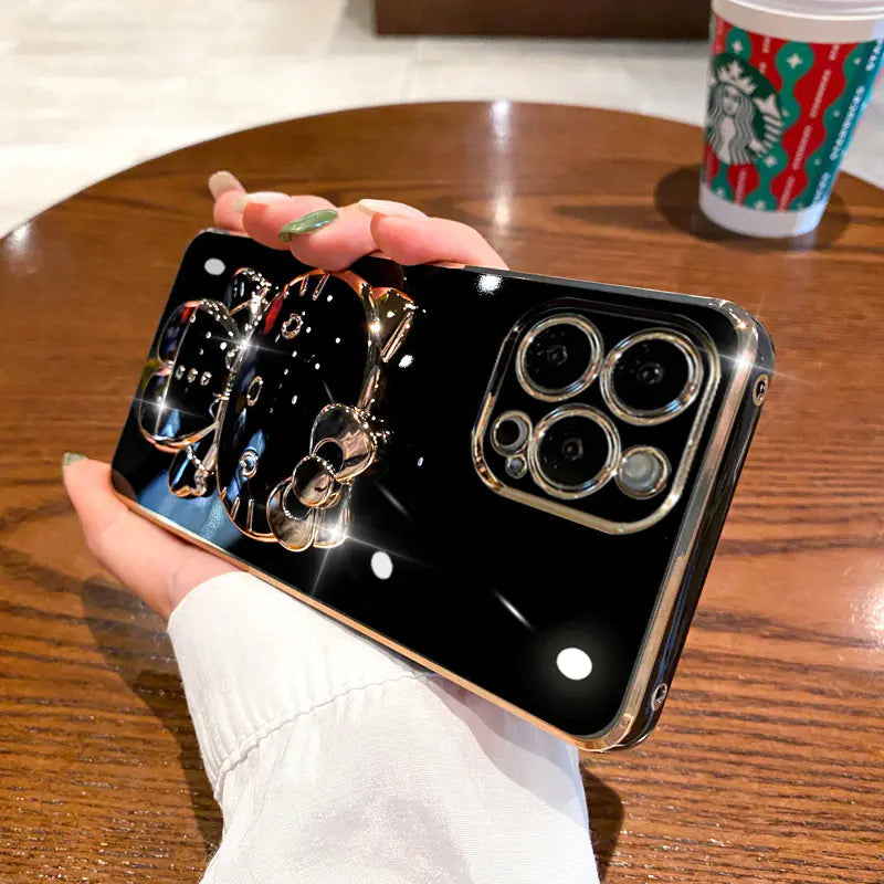 Funda con Espejo y Soporte de Gato para iPhone 15/14 Pro Max