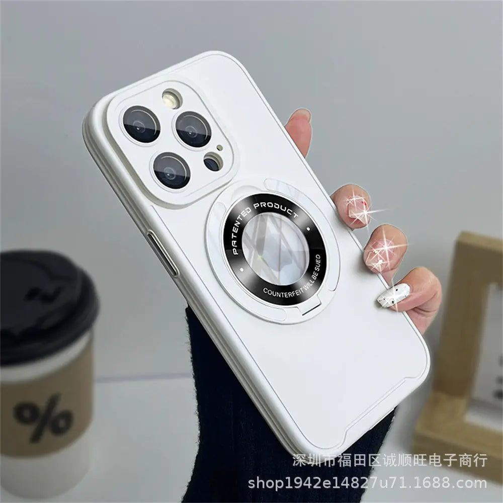 Soporte Metálico para iPhone 15, Funda de Silicona para iPhone 14 Pro Max