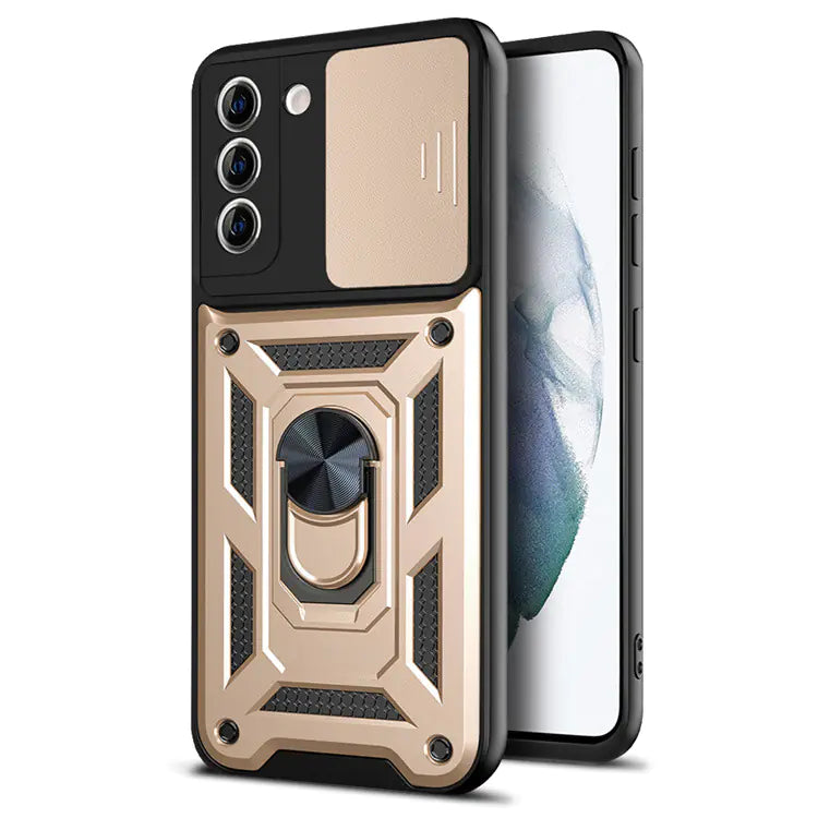 Magnetic Armor Bracket Phone Case with Window Cover