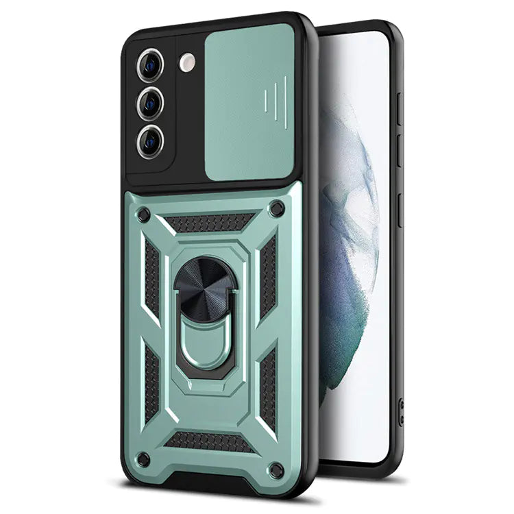 Magnetic Armor Bracket Phone Case with Window Cover